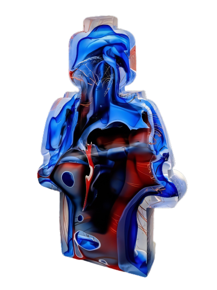 Artwork By Hannah Gibson Blue And Red Swirl · Habatat Galleries